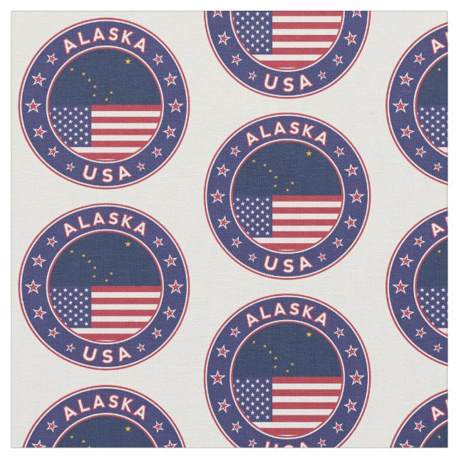 Alaska, USA States Fabric (Close Up)