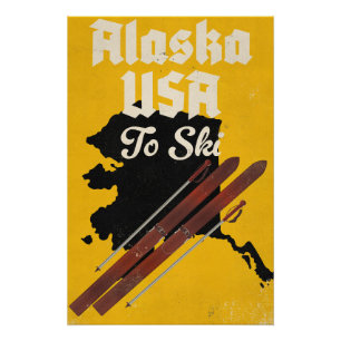 Alaska USA To Ski Poster