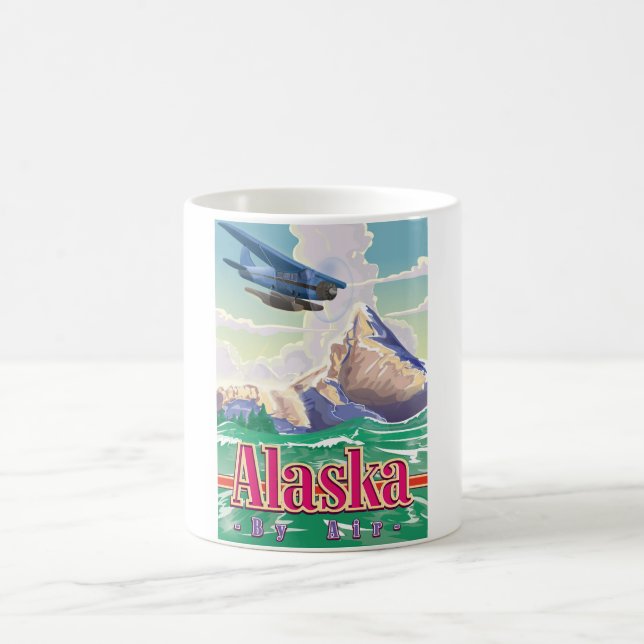 Alaska USA vintage travel poster. Coffee Mug (Center)