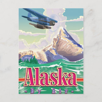 Alaska USA vintage travel poster. Postcard