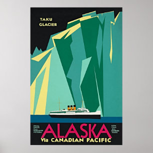 Alaska via Canadian Pacific - Taku Glacier Poster