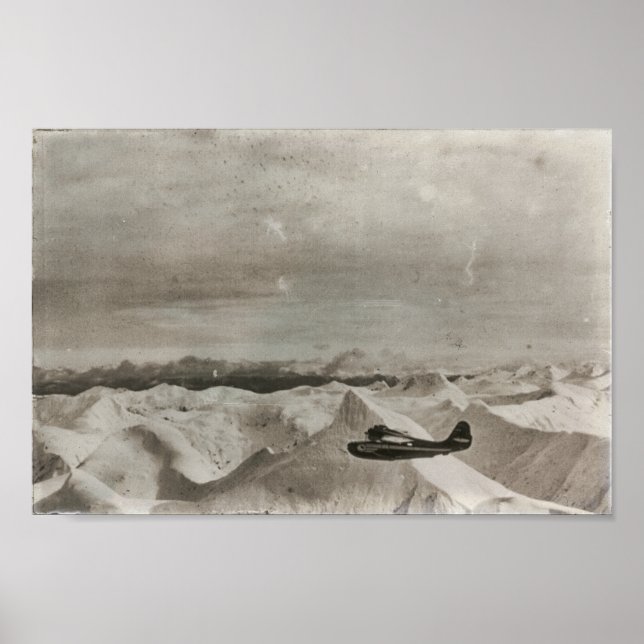 Alaska Vintage Aeroplane Coastal Fleet Mountains Poster (Front)