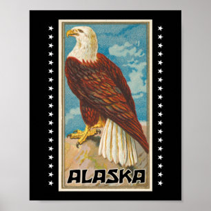 Alaska - Vintage Bald Eagle Poster