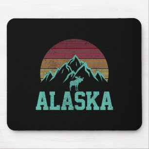 Alaska Vintage Moose Outdoor Nature Hiking Souveni Mouse Mat