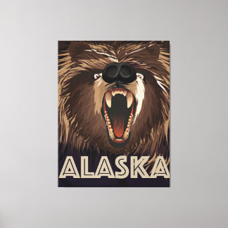Alaska vintage travel poster canvas print