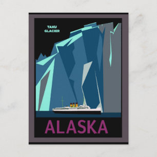 Alaska Vintage Travel Poster Taku Glacier Postcard