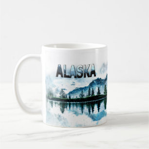 Alaska Watercolor Mountain Landscape Coffee Mug