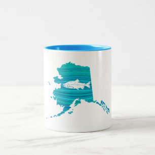Alaska Wave Salmon Fishing Two-Tone Coffee Mug