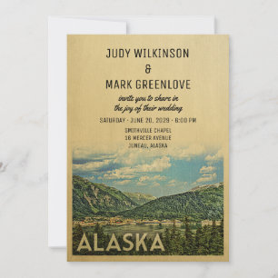 Alaska Wedding Invitation Vintage Mid-Century