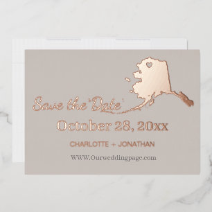 Alaska Wedding Save The Date Rose Gold