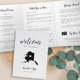 Alaska Wedding Welcome Letter & Itinerary Tri-Fold Programme
