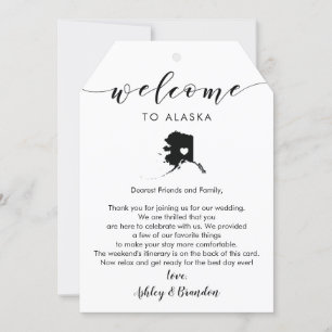 Alaska Wedding Welcome Tag, Letter Itinerary