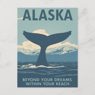 Alaska Whale Tail Adventure Postcard