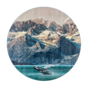Alaska whale watching: boat excursion. cutting board