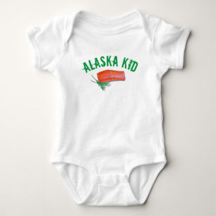 ALASKA Wild Alaskan Salmon Fish Filet Seafood Food Baby Bodysuit