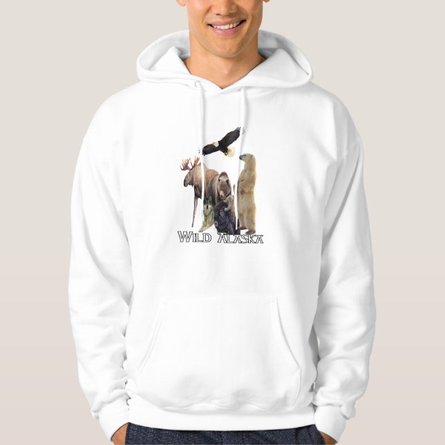 Alaska Wildlife Hooded Sweatshirt (Front)