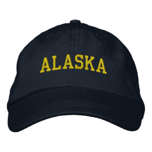 ALASKA Yellow Gold on Navy Blue Embroidered Hat