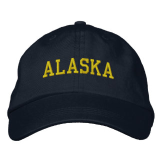 ALASKA Yellow Gold on Navy Blue Embroidered Hat