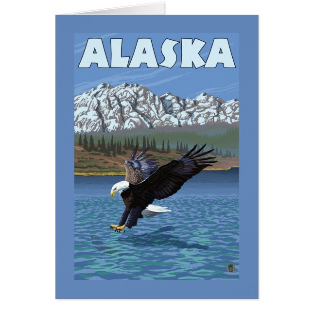 AlaskaBald Eagle Vintage Travel Poster (Front)