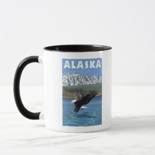 AlaskaBald Eagle Vintage Travel Poster Mug
