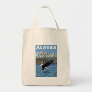 AlaskaBald Eagle Vintage Travel Poster Tote Bag