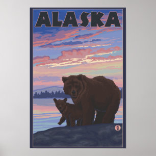 AlaskaBear and Cub Poster