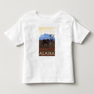 AlaskaCaribou Vintage Travel Poster Toddler T-Shirt