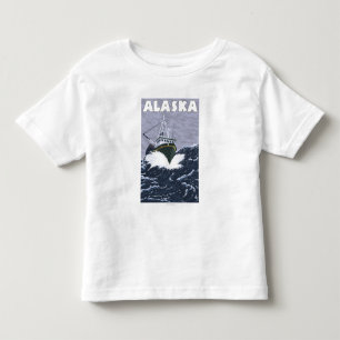AlaskaCrab Boat Vintage Travel Poster Toddler T-Shirt