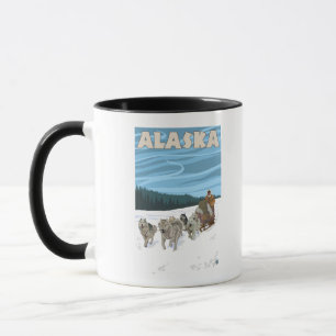 AlaskaDogsledding Vintage Travel Poster Mug