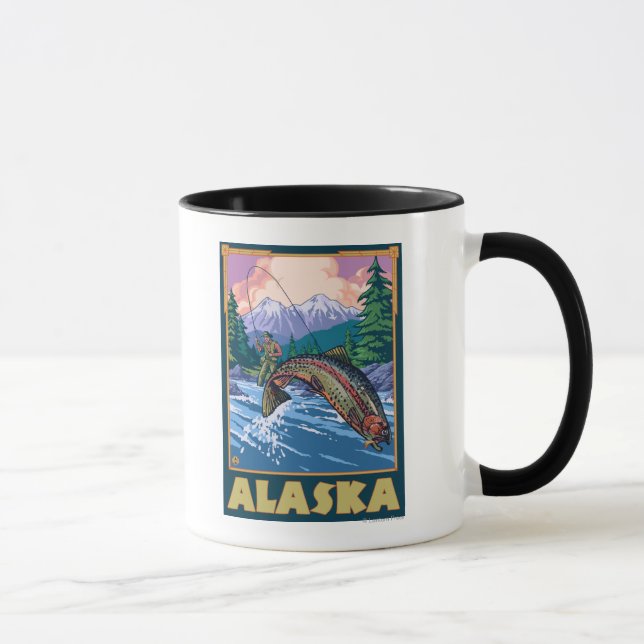 AlaskaFly Fishing Scene Mug (Right)