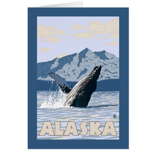 AlaskaHumpback Whale Vintage Travel Poster (Front)