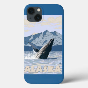 AlaskaHumpback Whale Vintage Travel Poster iPhone 13 Case