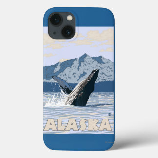 AlaskaHumpback Whale Vintage Travel Poster iPhone 13 Case