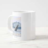 AlaskaHumpback Whale Vintage Travel Poster