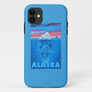 AlaskaIceberg Vintage Travel Poster iPhone 11 Case