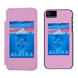 AlaskaIceberg Vintage Travel Poster Incipio Watson™ iPhone 5 Wallet Case