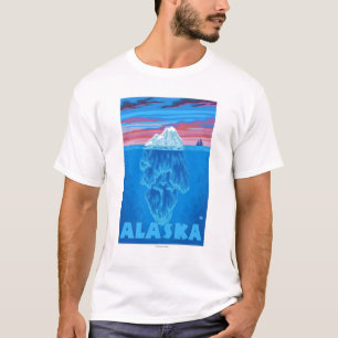 AlaskaIceberg Vintage Travel Poster T-Shirt