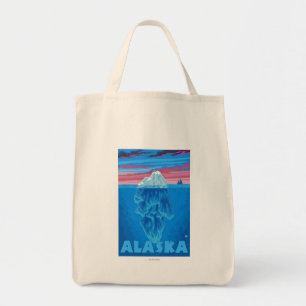 AlaskaIceberg Vintage Travel Poster Tote Bag