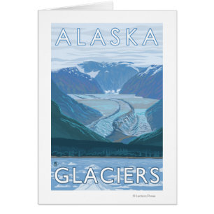 AlaskaLarge Glacier Scene Vintage Travel