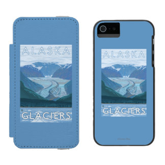 AlaskaLarge Glacier Scene Vintage Travel Incipio Watson™ iPhone 5 Wallet Case