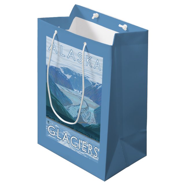 AlaskaLarge Glacier Scene Vintage Travel Medium Gift Bag (Front Angled)