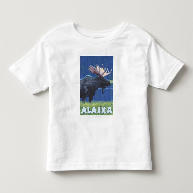 AlaskaMoonlight Moose Toddler T-Shirt (Front)