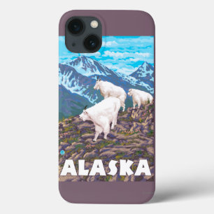 AlaskaMountain Goats Vintage Travel Poster iPhone 13 Case