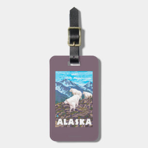 AlaskaMountain Goats Vintage Travel Poster Luggage Tag
