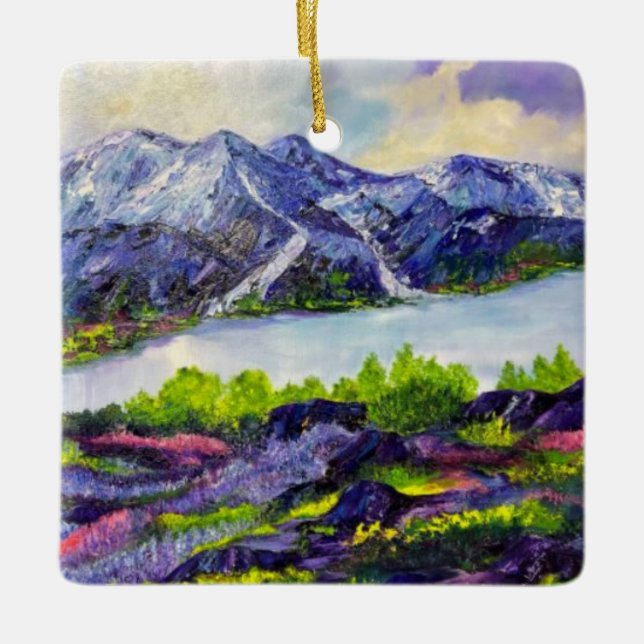 Alaskan Alpna Love ceramic ornament (Front)