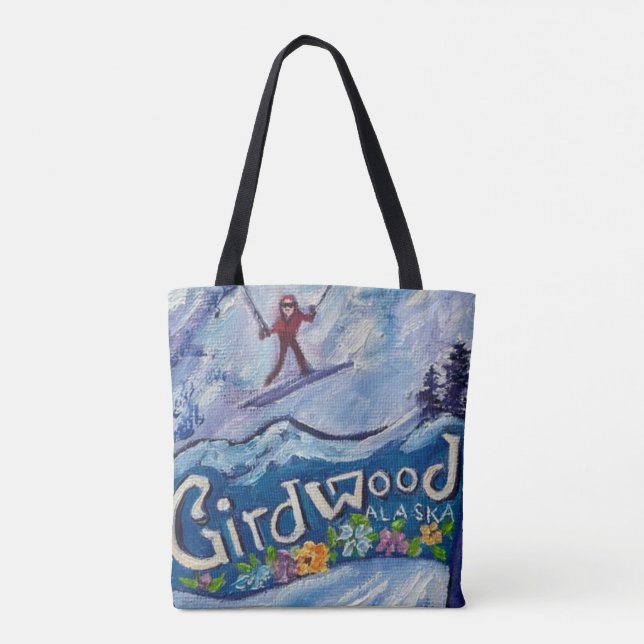 Alaskan Alyeska/Girdwood canvas tote bag (Back)