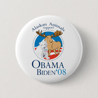 Alaskan Animals for Obama Button