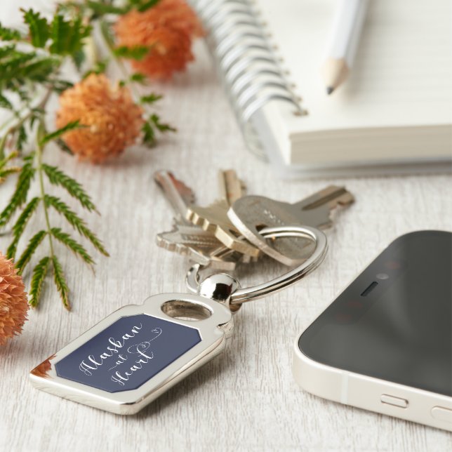Alaskan At Heart Keyring, Alaska Key Ring (Side)