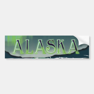 Alaskan Aurora Vintage Travel poster Bumper Sticker