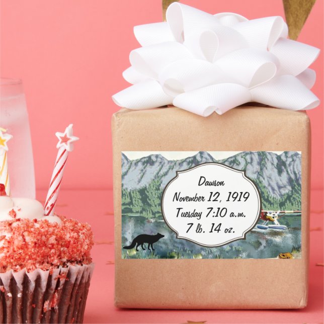 Alaskan baby boy birth record rectangular sticker (Party)